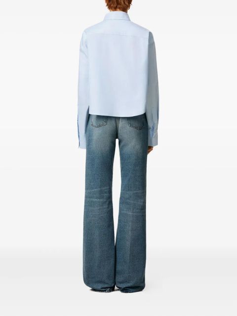 AMI Paris Ami De Coeur cropped oversized shirt - Blue
