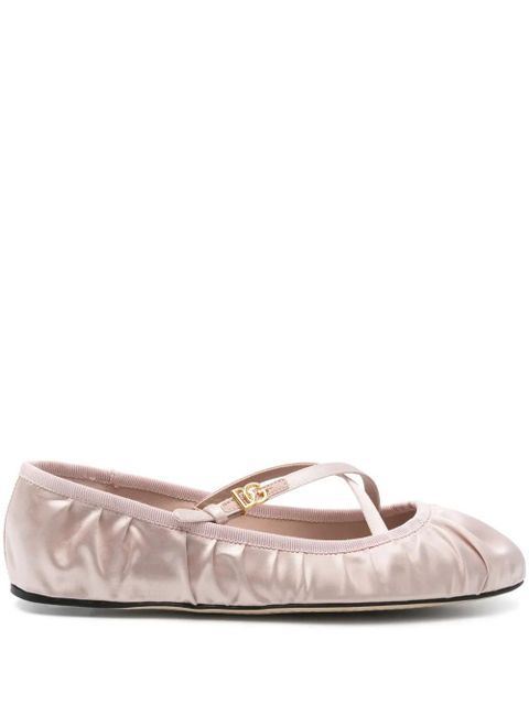 Dolce & Gabbana logo-buckle ballet flats - Pink - zdjęcie produktu nr 1
