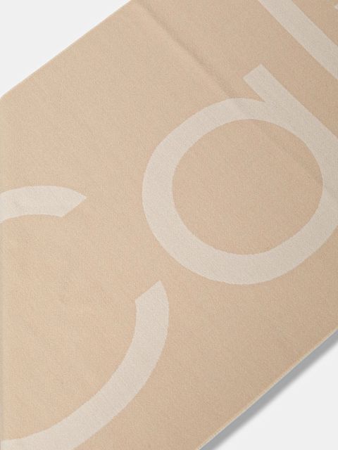 Calvin Klein szalik z domieszką wełny damski kolor beżowy wzorzysty LV04F8051G - zdjęcie produktu nr 2