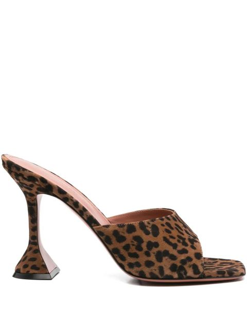 Amina Muaddi 95mm Lupita heeled mules - Brown - zdjęcie produktu nr 1