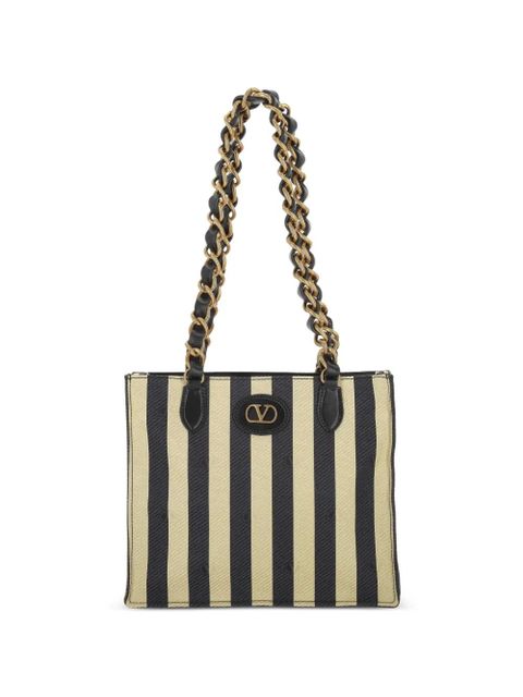 Valentino Garavani striped chain tote bag - Black - zdjęcie produktu nr 1