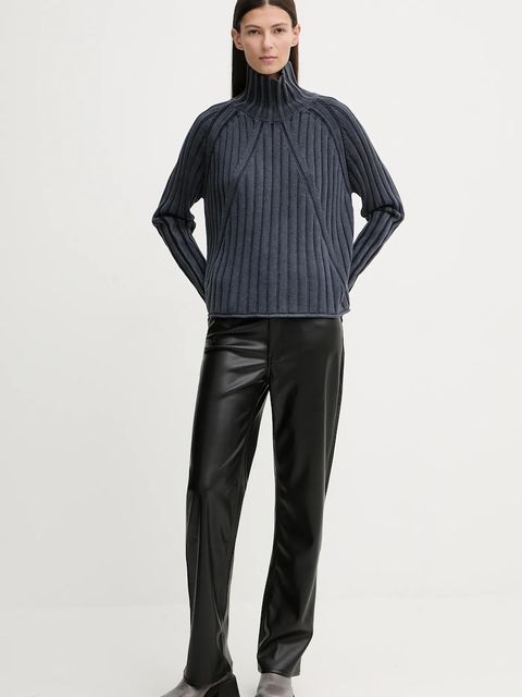 G-Star sweter bawełniany 0 damski kolor niebieski z golfem D27172.D630