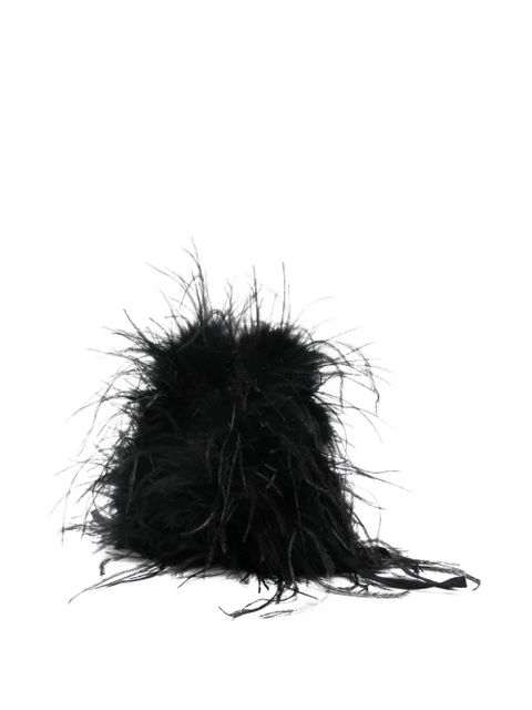 Yves Salomon feather clutch bag - Black