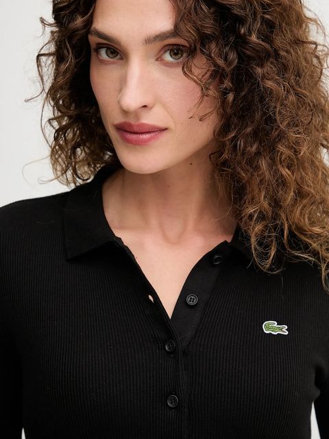 Lacoste longsleeve bawełniany kolor czarny DF5281