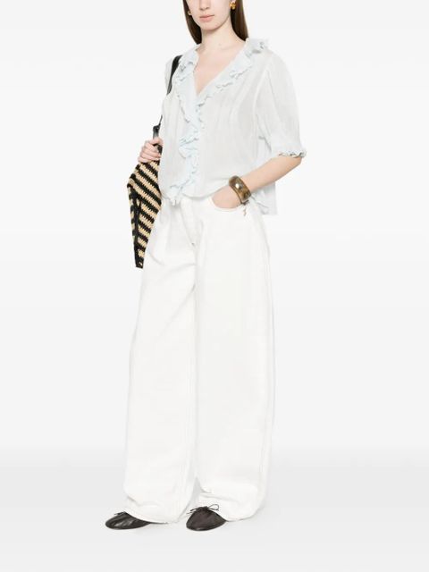 DÔEN Henri ruffled blouse - Blue - zdjęcie produktu nr 2