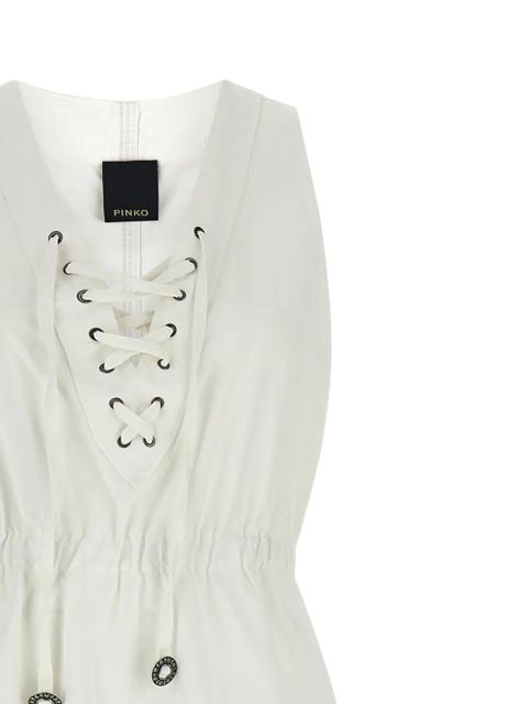 PINKO tiered lace-up maxi dress - White