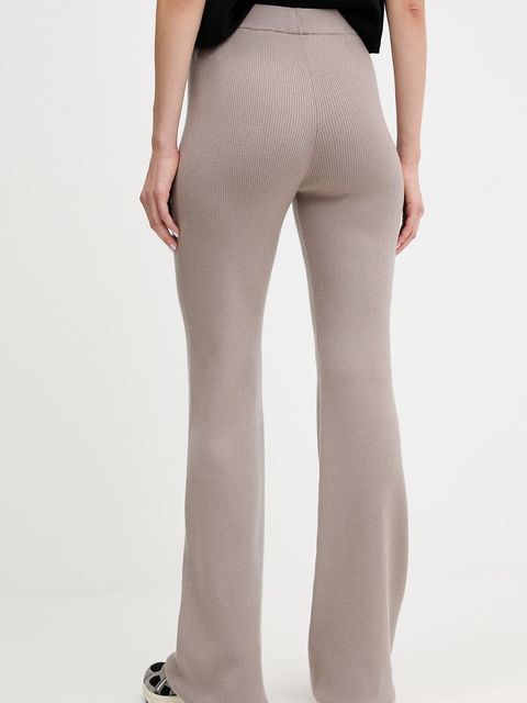 Guess spodnie z domieszką wełny FLAMINIA damskie kolor beżowy dzwony high waist V5BB08 Z3JD2