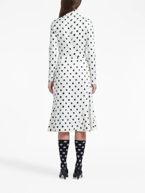 Marni polka-dot print A-line skirt - White