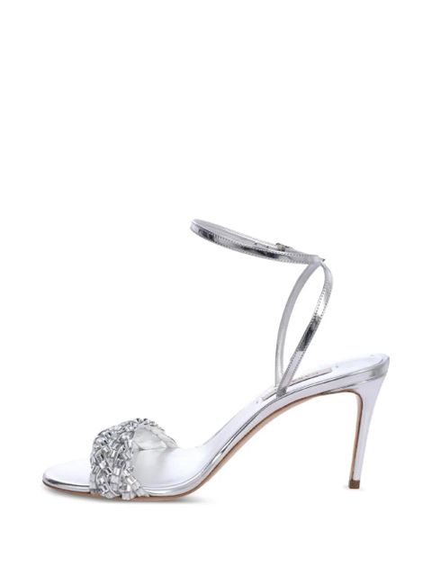 Casadei 80mm Julia embellished ankle-strap sandals - Grey