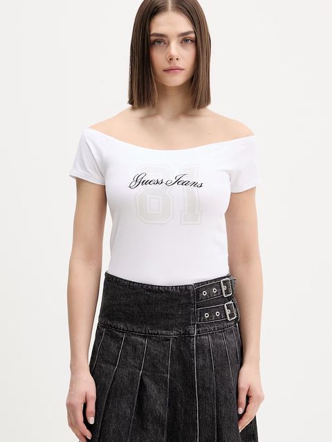 Guess Jeans t-shirt damski bawełniany z elastanem - zdjęcie produktu nr 2