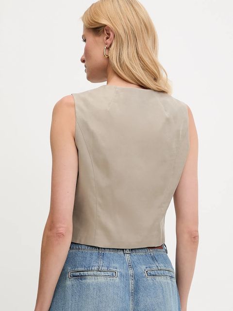 Guess kamizelka CELESTINE kolor zielony jednorzędowa W5YH51 WH5N2