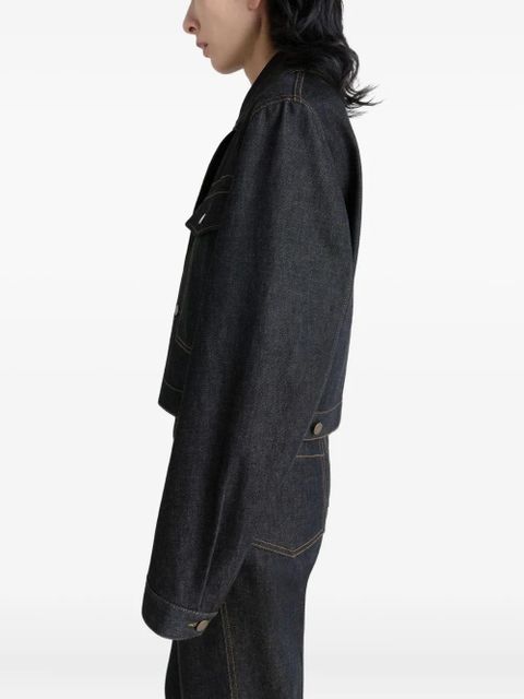 LEMAIRE button-fastening patch-pocket denim jacket - Black