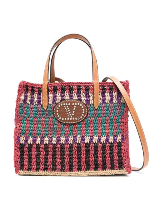 Valentino Garavani VLogo raffia tote bag - Pink - zdjęcie produktu nr 1
