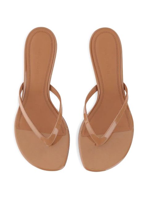 Amina Muaddi Juliette leather sandals - Neutrals