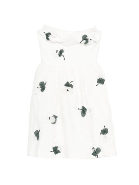 SHUSHU/TONG floral ruffle mini dress - White - zdjęcie produktu nr 1