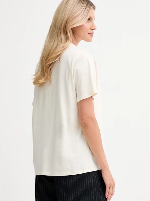 Bally t-shirt bawełniany damski kolor beżowy WJE07E