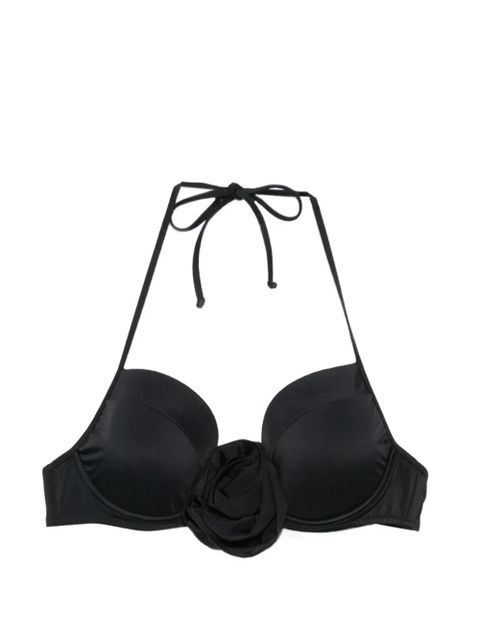 Moschino floral-appliqué halterneck bikini top - Black - zdjęcie produktu nr 1
