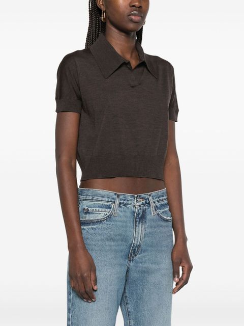 KHAITE Morgane polo top - Brown