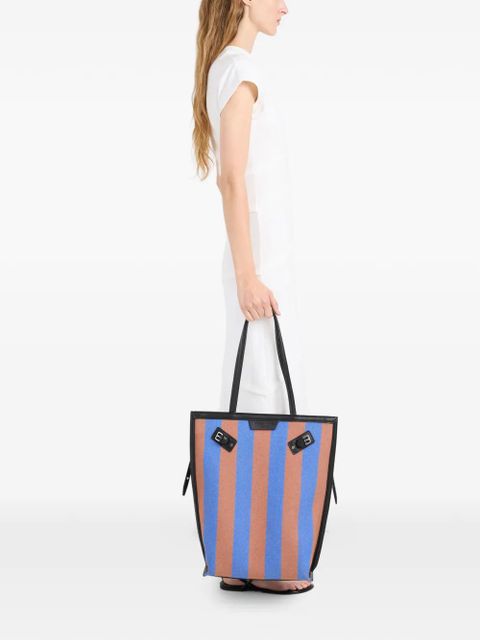 Proenza Schouler North South Days striped canvas tote bag - Blue