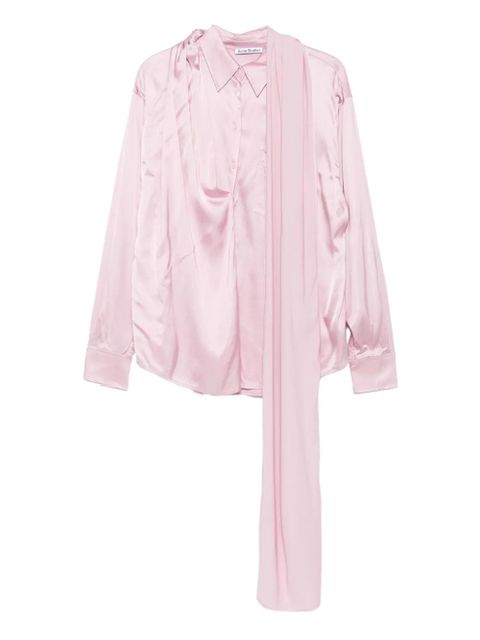 Acne Studios scarf-detail satin blouse - Pink - zdjęcie produktu nr 1