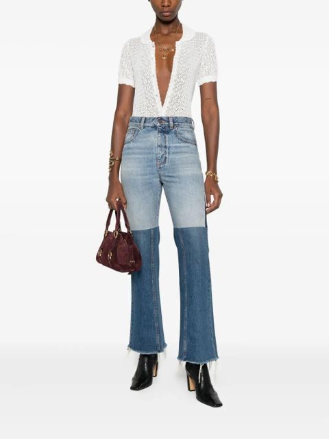 Chloé patchwork frayed jeans - Blue - zdjęcie produktu nr 2