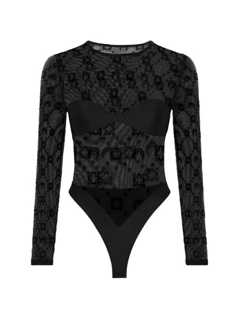 Marine Serre Moonogram long-sleeve bodysuit - Black - zdjęcie produktu nr 1