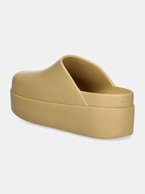 Crocs klapki Dylan Platform Clog damskie kolor beżowy na platformie 209869