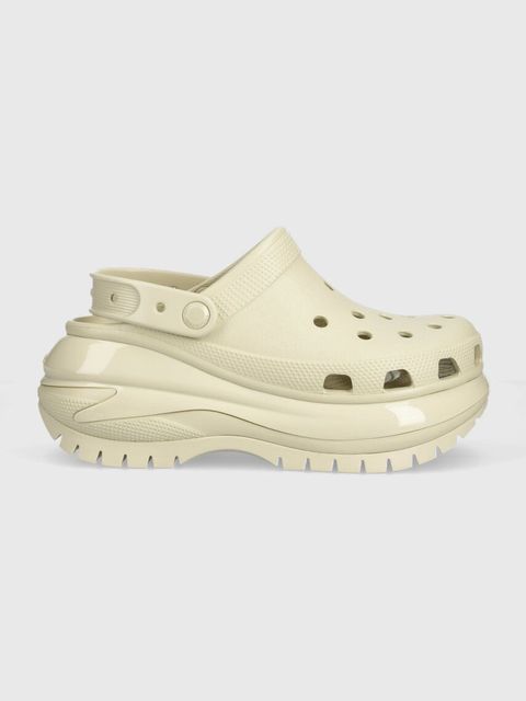 Crocs klapki Classic Mega Crush Clog damskie kolor beżowy na platformie 207988 - zdjęcie produktu nr 1
