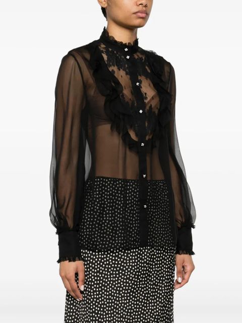 Valentino Garavani ruffle-detail shirt - Black