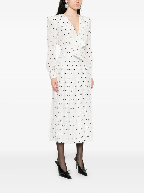 Alessandra Rich polka-dot midi dress - White - zdjęcie produktu nr 2