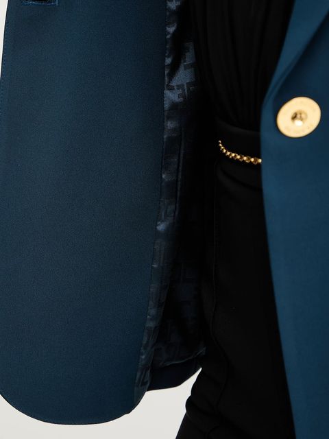 Elisabetta Franchi marynarka kolor granatowy jednorzędowa gładka GI17556E2 - zdjęcie produktu nr 2