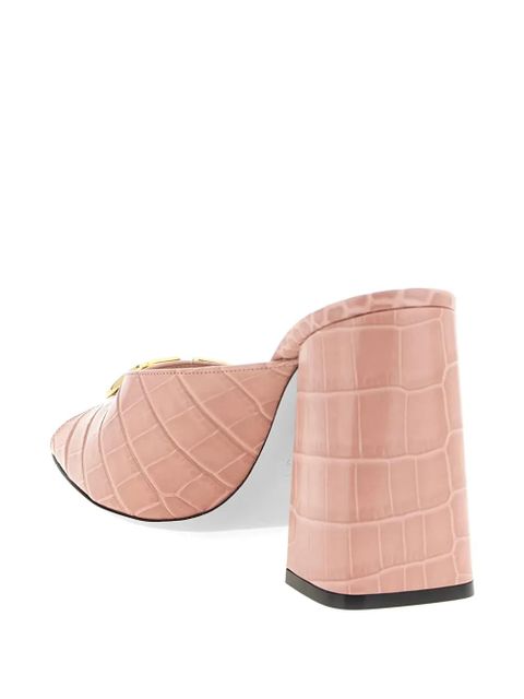 Valentino Garavani crocodile-effect VLogo sandals - Pink