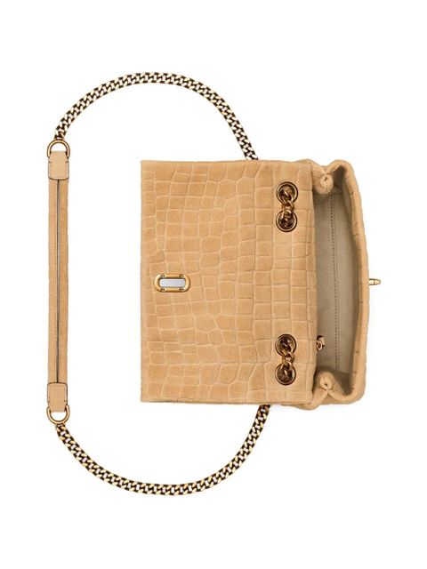 Marc Jacobs The Slim croc suede dual-chain shoulder bag - Brown