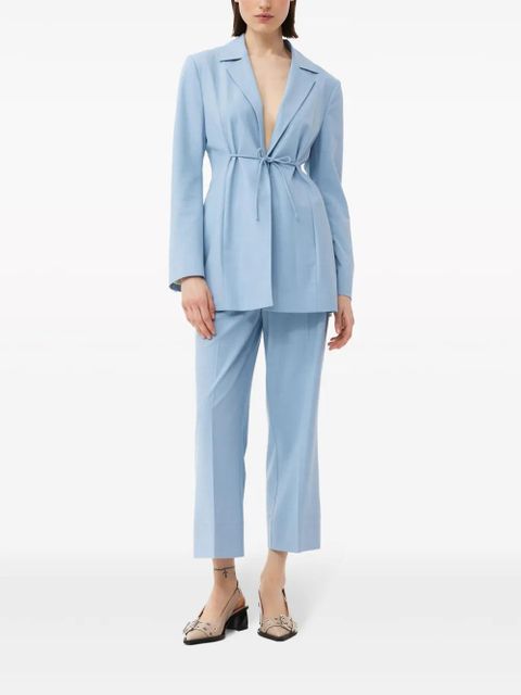 GANNI mélange-effect tailored trousers - Blue