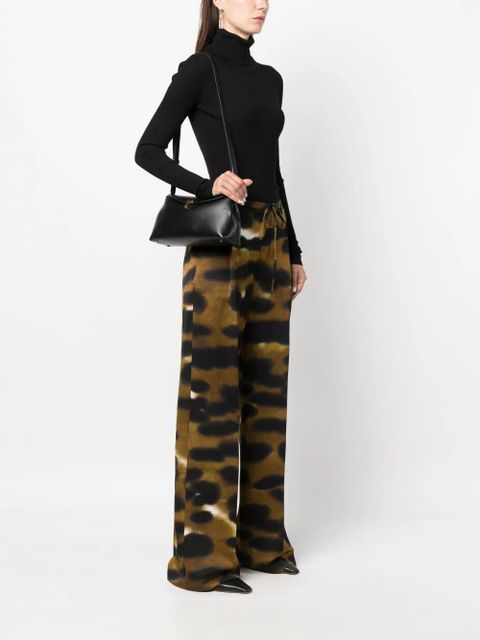 TOTEME T-Lock leather clutch bag - Black