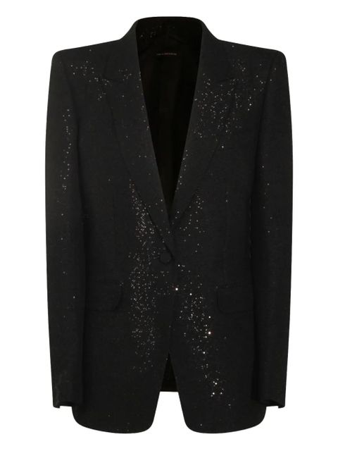 TOM FORD sequin-embellished single-breasted blazer - Black - zdjęcie produktu nr 1
