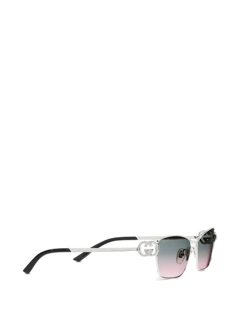 Gucci Eyewear rectangular-frame sunglasses - Silver - zdjęcie produktu nr 2