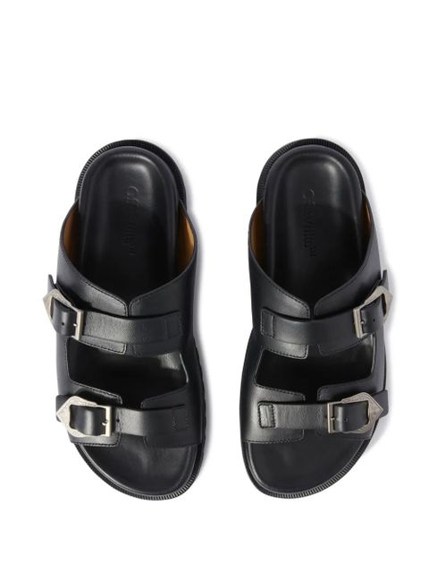 Off-White Bulk Arrow leather sandals - Black