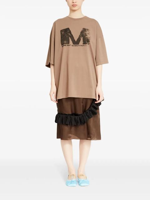 MM6 Maison Margiela round neck T-shirt - Brown - zdjęcie produktu nr 2