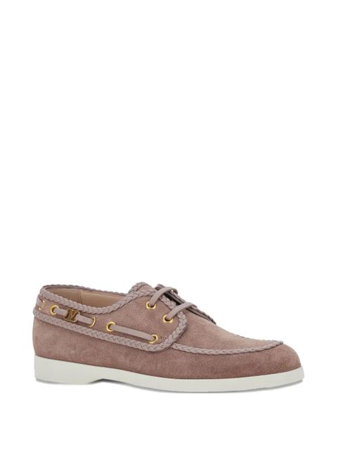 Valentino Garavani palm avenue crust nappa leather boat shoes - Pink
