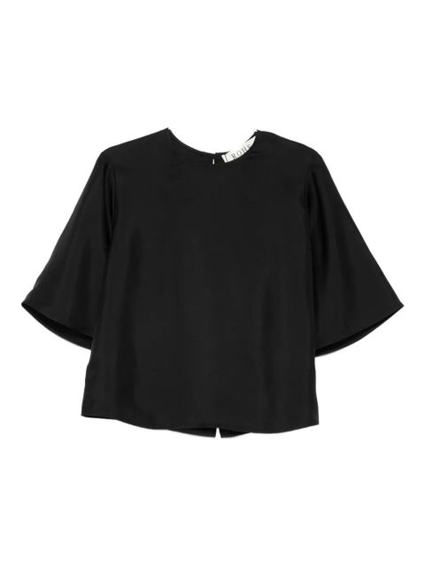 Róhe short-sleeve silk top - Black - zdjęcie produktu nr 1