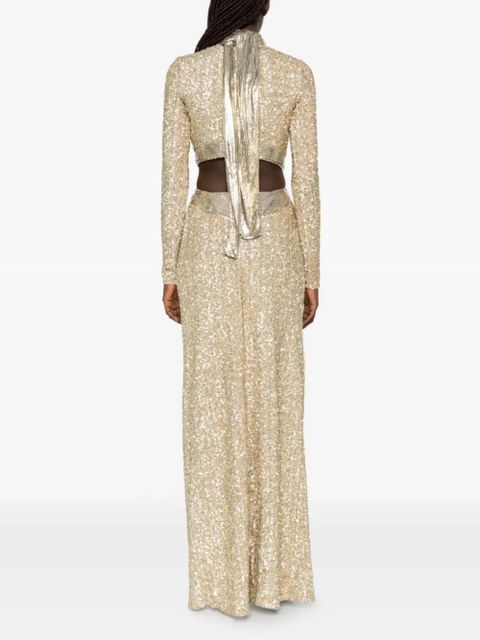 Rabanne sequin-embellished maxi dress - Gold