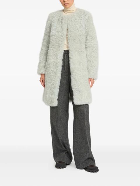 Yves Salomon shearling belted coat - Blue - zdjęcie produktu nr 2