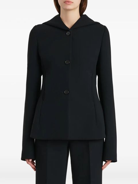 KHAITE hooded button jacket - Black