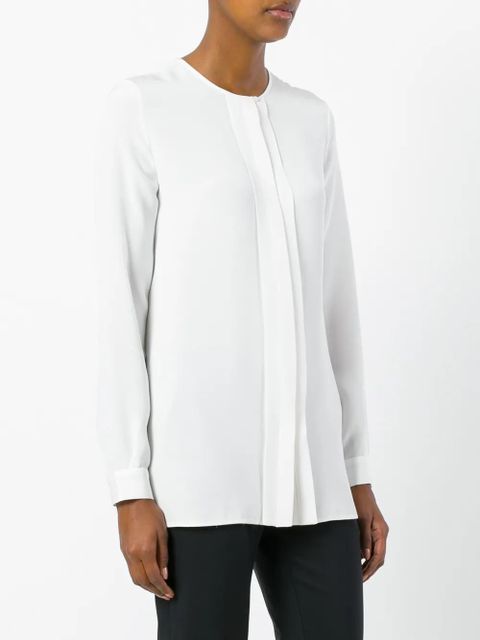 Loro Piana CREW NECK LONG SLEEVE WHITE BLOUSE "White Blouses"