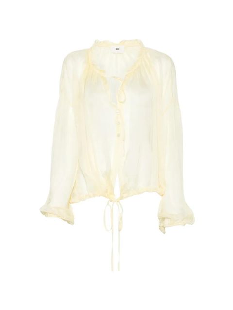 SOLOTRE ruffled-trim blouse - Yellow - zdjęcie produktu nr 1