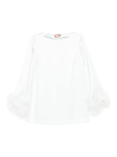 TWINSET feather-trim blouse - Green - zdjęcie produktu nr 1