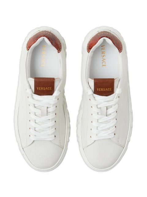 Versace Greca leather sneakers - White