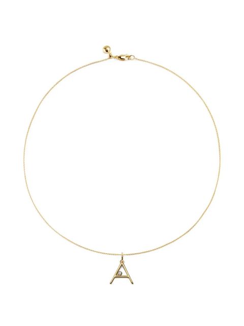 Monica Vinader solitaire diamond initial A pendant - Gold - zdjęcie produktu nr 1