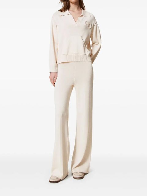 TWINSET flared knit trousers - Neutrals - zdjęcie produktu nr 2